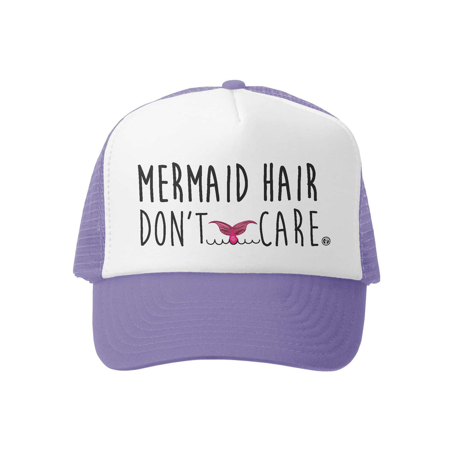Kids Trucker Hat - Mermaid Hair in Lavender and White