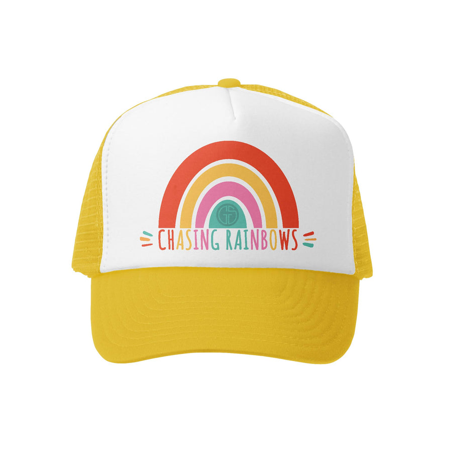 Grom Squad Kid's Trucker Hat - Yellow & White - Chasing Rainbows