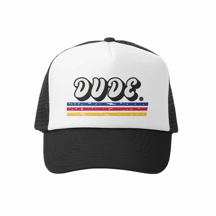 Kids Trucker Hat - Lil Dude in Black and White
