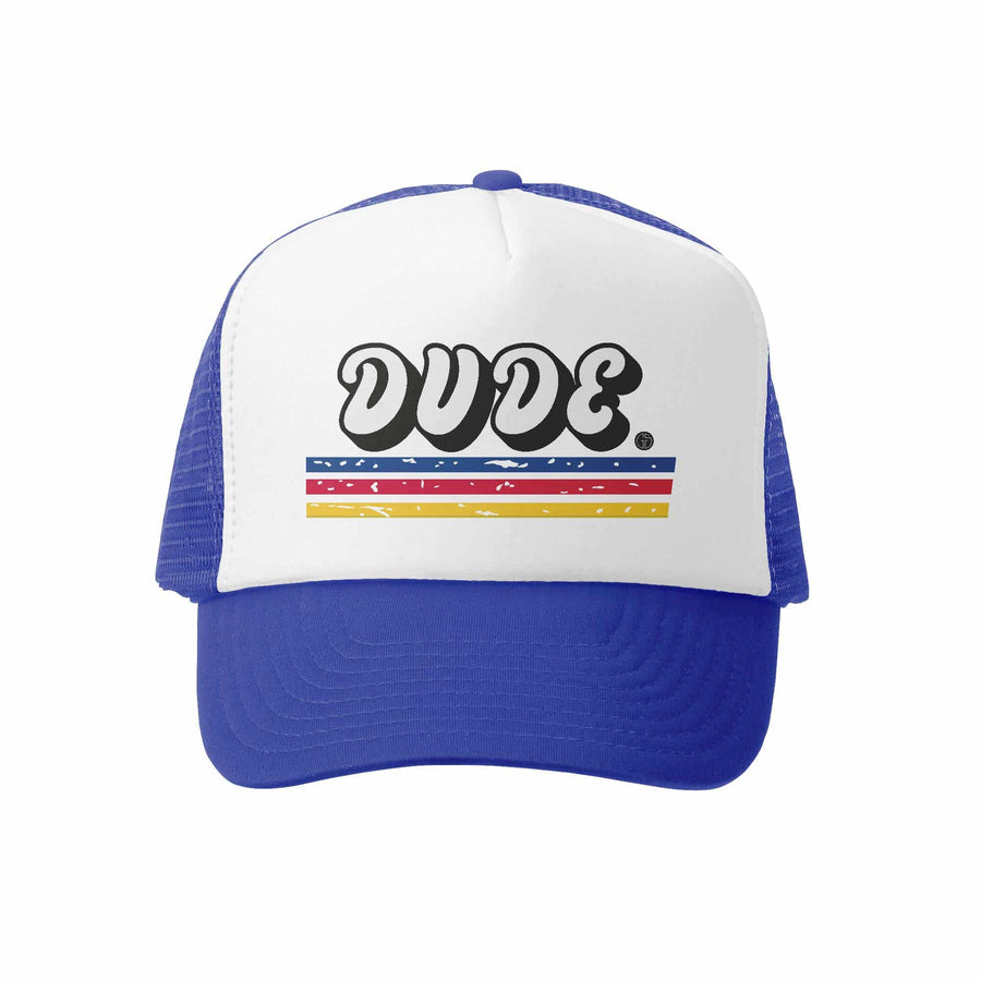 Kids Trucker Hat - Lil Dude in Royal and White