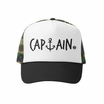 Kids Trucker Hat - Captain in Camo and White