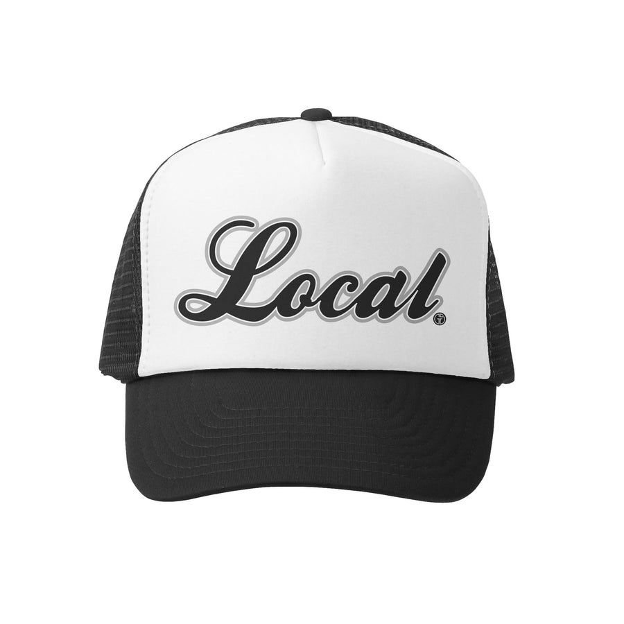 Grom Squad Kid's Trucker Hat - Black & White - Local