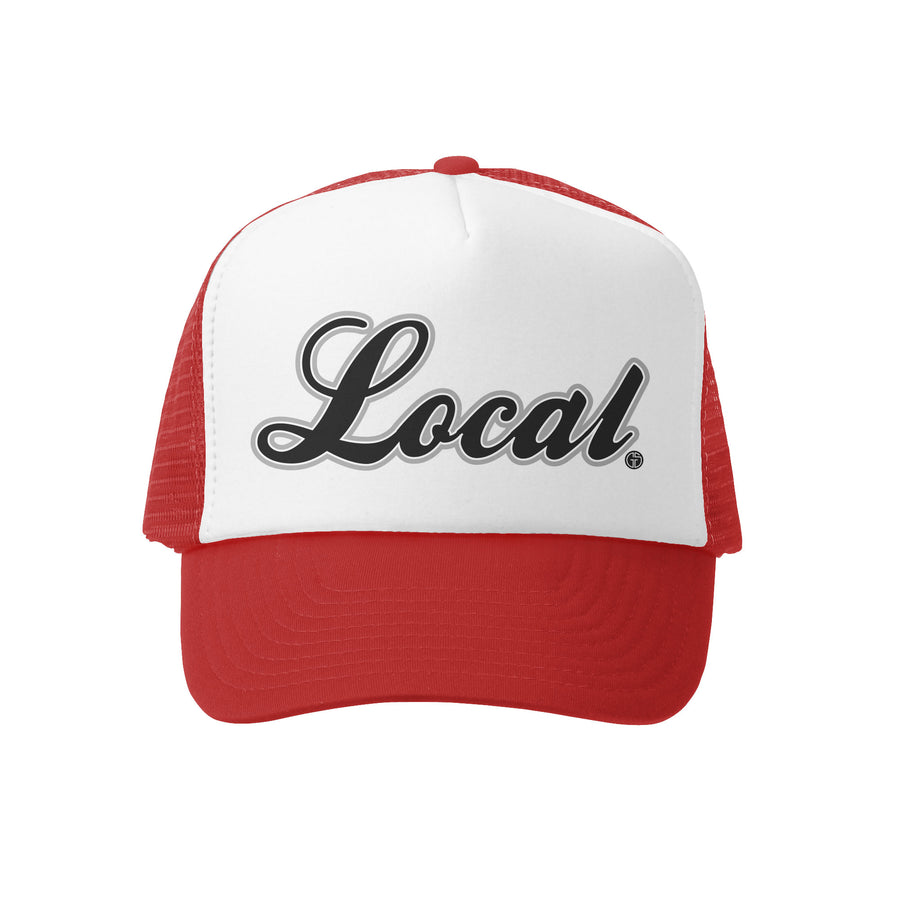 Grom Squad Kid's Trucker Hat - Red & White - Local