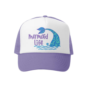 Grom Squad Kid's Trucker Hat - Lavender & White - Mermaid Life