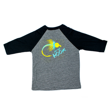 Grom Squad Off the Hook Baseball T-Shirt in Heather and Black