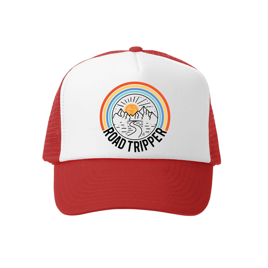 Kids Trucker Hat - Road Tripper in Red and White